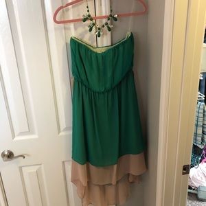 Altar’d State green dress hi low large L necklace